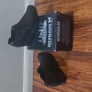 NWOT Mephisto Black Nubuck Wedge Booties
